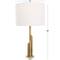 2ft. Gold Metal Abstract Tiered Pillar Accent Lamp with Glass Base
